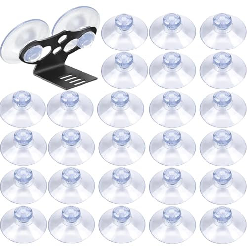 UEIOAVL Ventose per gestione materiali Confezione da 30 ventose trasparenti, ventose in plastica, ventose potenti, ventose per finestre, fibbie a ventosa, ventose senza ganci (20 mm)