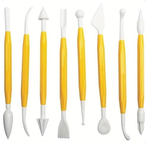 umyeoqoyo 8 Stück Modellierwerkzeug ton Kuchenmodellierwerkzeuge Set Fondant Skulptur Modellierwerkzeuge Polymer Ton Dekorationswerkzeug für Backen,Dekorieren von Kuchen ﻿