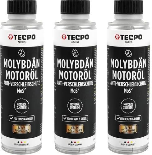 TECPO 3x Molybdän Additiv, Anti Reibung Verschleiß MoS² für Motoröl Getriebeöl