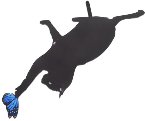 TOBBOMEY Gartendeko Katzenpfähle Outdoor-Ornamente Schwarze Katze Acryl Hofdeko Wetterfest Katzenwahl