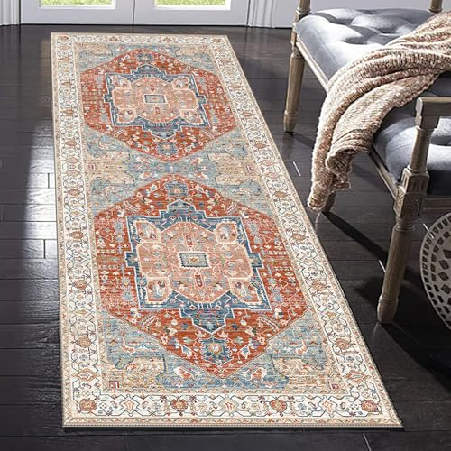 WAWFONG Alfombras de Pasillo Larga Alfombra para Cocina Alfombra Antideslizante Geometría Moderno Alfombras Grandes Lavable Alfombras Entrada Interiores 40 x 60 cm para Salón Dormitorio Lavadero
