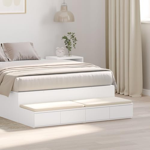 Gecheer Cassetti cassetto Bianco 120x36,5x16,5 cm Legno Ingegnerizzato, Sottile letto, P866939