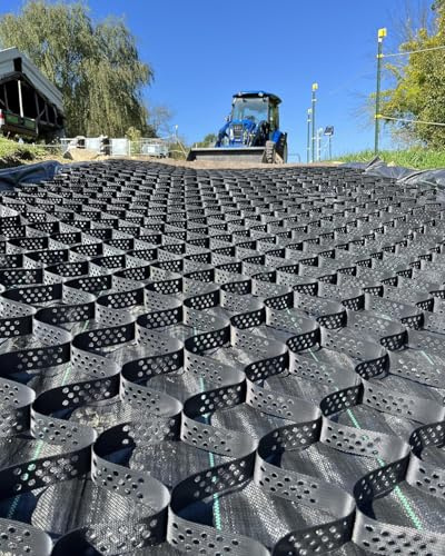 Griglia per ghiaia a nido d'ape per giardino e vialetto, stabilizzatore per pavimentazione in plastica spessa 5,1 cm, 1 x 6 m, sistema di tracciamento a celle geografiche durevoli