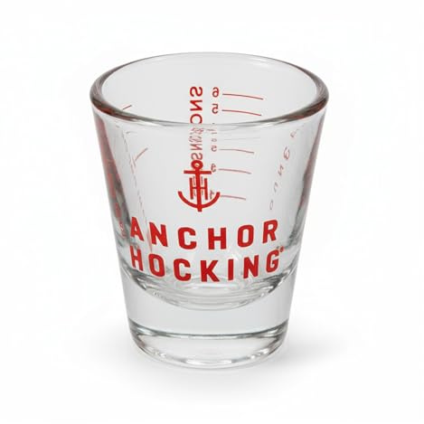 Chabrias Ltd 1oz Glass Shot Measure/Jigger – 1 oz Capacity – Clear Measuring Glass with Ounce, Tablespoon & Teaspoon Markings – Durable Dishwasher Safe Bar & Kitchen Tool (1)