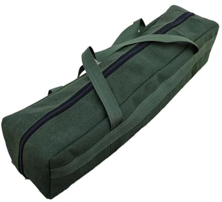 KESOTO Zeltstangen Tasche Robuste Canvas Werkzeugtasche mit Reißverschluss Transporttasche für Monopod Stativ Und Angelzubehör für Camping Outdoor, 80x15x15cm
