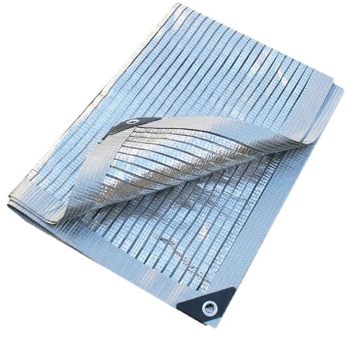 Telo ombreggiante in foglio di alluminio, 10 x 10 m, per auto, pergola, vela riflettente per piante, cortile, balcone e patio, protezione dai raggi UV, rete per la privacy esterna