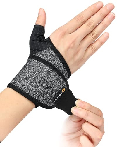 FitDA Wrist Support Strap with Soft Thumb Opening, Adjustable Support Brace for Mild Carpal Tunnel Tendonitis Arthritis Sprains, Compression Hand Support for Sports Work Typing Sleeping(Right)
