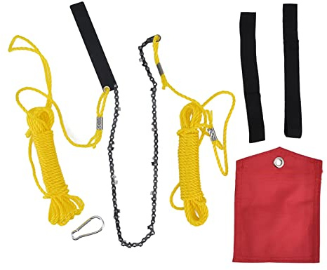 Chaw 24 Inches, Folding Surl Chain Saw, 34 Sections 11 Portable Hand Rope Chain Saw for Wood Cutting, Cam Garden Work with STO