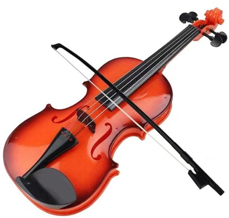 Violín para niños Violín principiante de plástico jugable de 15.4x5.5 pulgadas con cuerdas ajustables, instrumento simulado para interés y práctica - Juguete musical educativo, para niños