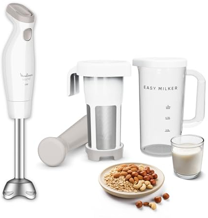 Moulinex Easy Milker & Easychef, Préparateur de lait végétal avec pied mixeur, Lames Zelkrom, 2 vitesses, VD70E1E0