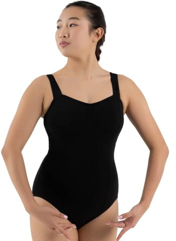 Capezio Women's Classic Pinch-Front Princess Tank Leotard, Black, Large