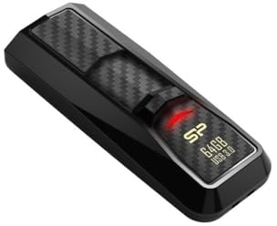 Silicon Power Blaze B50 - Memoria USB 3.0 de 128 GB, Ultra rápido, Lectura hasta 90 MB/s, Color Negro