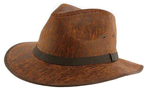 Aussie Apparel Camel Flinder läderhatt blandad, kastanj