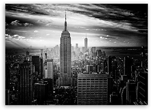 ge Bildet Bild auf Leinwand | Empire State Building in New York in 70x50 cm als Wandbild | Wand-deko Dekoration Wohnung modern Bilder | 2228