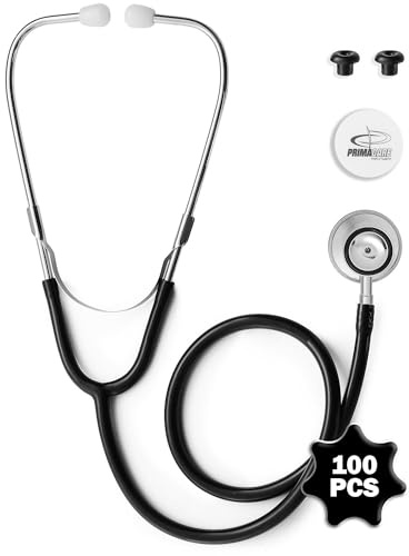 Primacare CSDS-9291-BK Pediatric Dual Head Stethoscope, Classic Series, 22 in., Black (Pack of 100)