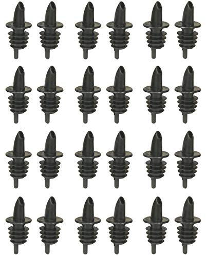 TableCraft H35BK Free Flow Pourers, Black, 24-Pack