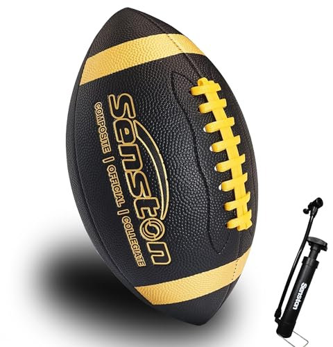 Senston American Football Size 9 Unisex-Youth Strapazierfähiges Komposit-Leder Sanfte Berührung Football Ball