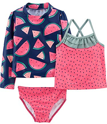 Simple Joys by Carter's 3-Piece Assorted Rashguard Sets Set di Protezioni per Rash, Anguria, 6-9 Mesi Bambine e Ragazze