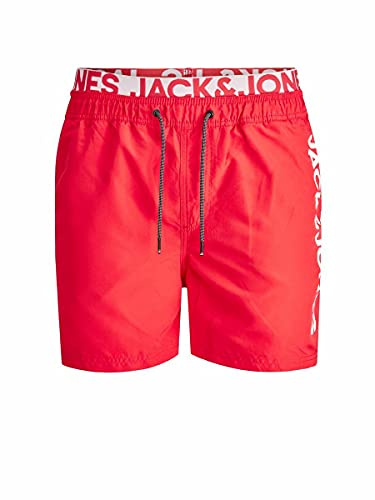 JACK & JONES Herren Badehose Badeshort SPLICELOGO S M L XL XXL Schwarz Rot Orang