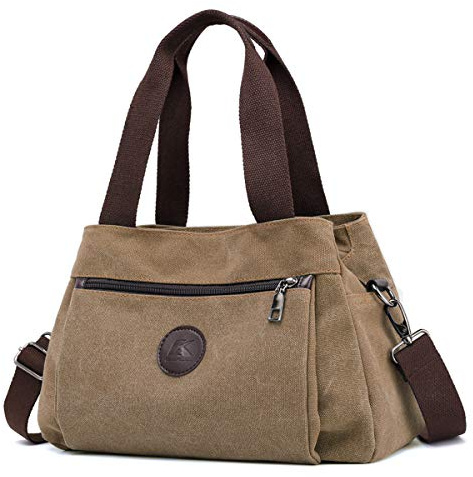 DOURR - Bolsos cruzados de lona para mujer, tipo hobo, con múltiples compartimentos, bolso mediano