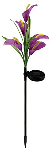 Lampe solaire blanche rose LED paysage lumières rose décoration jardin lampes de pelouse simulation nuit extérieur Saint-Valentin cadeaux-5_Calla_Lilies_China