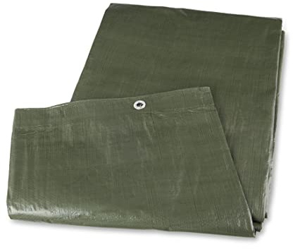 Mivos Universelle Abdeckplane 4 x 6 m - Grün - PP-PE - Wasserdicht Gewebeplane 90 g/m² - Schimmelresistent Schutzplane für Auto Gartenmöbel Boot - Gartenplane mit Aluminiumösen