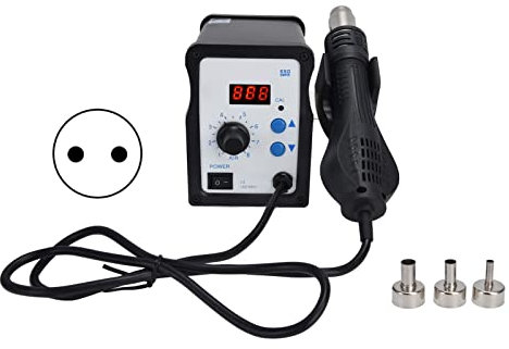Station de Reprise de Soudure Numérique à LED 700W, Station de Reprise D'air Chaud et de Fer à Souder 2 en 1 avec Conversion D'air Froid/chaud pour le Soudage PCB IC SMD(Prise européenne AC220V)