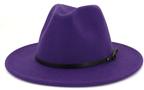 EATAN Fedora Hüte mit Gürtelschnalle für Damen & Herren, modisch, klassisch, breite Krempe, Unisex, Panama-Hut, Sonnenhut