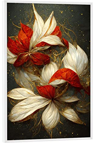 artboxONE Poster mit weißem Rahmen 30x20 cm Natur Goldene Traumblumen - Bild Blumen Blumen Blumen