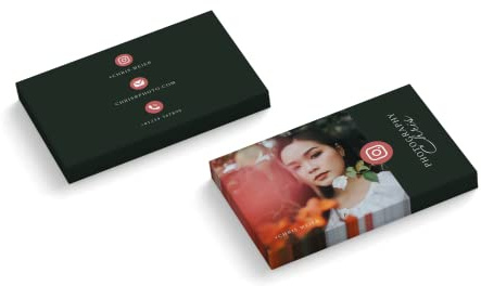 Visitenkarten personalisiert | mit Foto | Design Photography | 2-seitig | Querformat | Menge + Papier zur Auswahl | selbst gestalten | hochwertiger Druck | 350 g Qualitätsdruck (50 Stück)