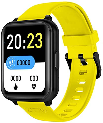 Ziwatch Smartwatch Smartwatch, Bluetooth Calls, Music Playback, Fitness Tracker, Voice Assistant, Smart Home, Sp02, Interchangeable Straps (Yellow)