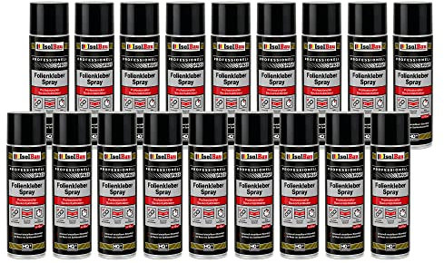 Isolbau Spray adhésif professionnel pour le collage de films de construction et de pare-vapeur - Pour PVC, bois, béton, etc. - 18 x 500 ml