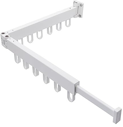 MUYIRTED Wäscheständer Turm Klappbar Kleiderständer, 2-Fach Wäscheständer Ausziehbar Wandtrockner Für Balkon Kleine Wohnung Badezimmer Garten (White)