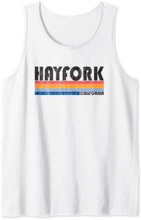 Show your Hayfork, CA Hometown Pride with this Retro 70s 80s Tank Top