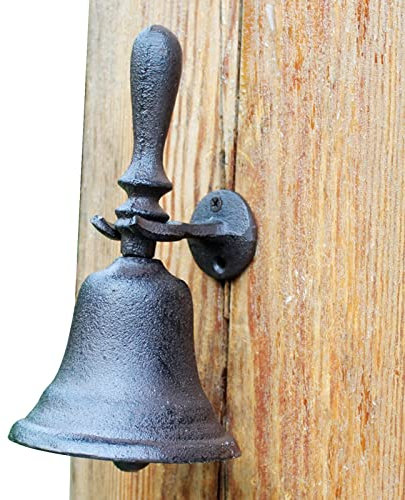 Türglocke Gusseisen Glocke Rustikale Türklingel Aus Gusseisen, Antike Bauernhaus-Dinner-Glocken für Den Außenbereich Des Hauses, Gartendekoration, Wetterfeste Große Glocke