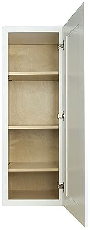Hollywood Fabiani Design Shaker Wall Kitchen Cabinet Ready to Assemble, 15 in. W x 12 in. D x 42 in. H, White