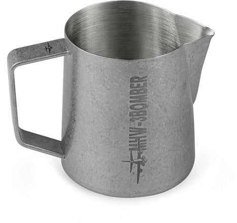 MHW-3BOMBER Brocca per latte espresso e latte Pitcher, 500 ml, serbatoio in schiuma di latte, in acciaio inox, per espresso, vapore, schiuma, colore argento P5026SS