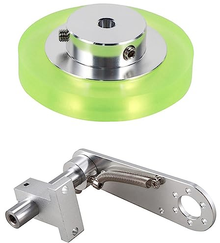 TsoLay Ruota di Misurazione Ruota Encoder Industriale in PoliureTano Alluminio da 200 Mm con Supporto Codificatore in Alluminio Tipo 20 Mm