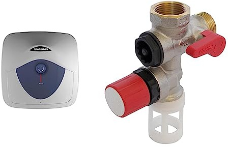 Ariston Chauffe-eau électriques, Bleu, 30 L & COMAP Groupe de sécurité 889 laiton droit pour chauffe eau, cumulus - 20x27 ou 3/4 - 889006-01