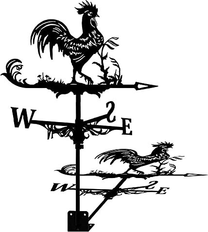 ZAANU Girouette avec Ornement de Coq Girouette Piquet de Jardin avec revêtement antirouille Facile à Assembler pour la décoration d'ornement de Cour de terrasse de Jardin