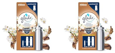 Glade Touch & Fresh (Brise One Touch) Nachfüller, Lufterfrischer Minispray, Sandalwood & Jasmine, 2er Pack (10 ml)