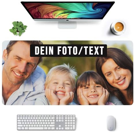 Sangkoo Personalisiert Gaming-Mauspad mit Foto Schreibtischunterlage große Mausmatte Tischunterlage Large Size mit genähten Kanten für Laptop Gaming 15 Größen(Personalisiertes Foto)