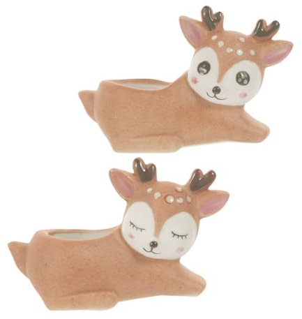 POPETPOP 2St Kitz Sukkulenten Blumentopf Mini blumentöpfe Mini blumentopf Cartoon Hirsch Blumentopf saftiger Blumentopf für die Gartenarbeit Töpfe für Pflanzen Pflanzgefäß aus Keramik Tier