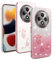 YUXING Cover Transparente Glitter per Oppo Reno 12 F 5G 4G / Reno 12 FS 5G 4G, Ragazze Donna Flora Motivo Custodia Bling Sottile, Antiurto Scintillante TPU Case (Gold)