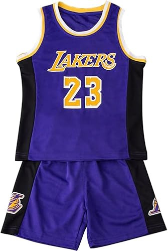 EZB Kids Basketball 2-Piece Performance Tank Top Training Jersey Top and Shorts Set | Childrens Basketball Sports Kit for Boys & Girls