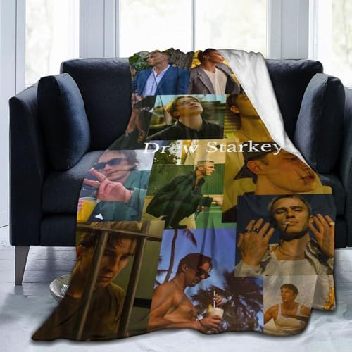 QapLWczK Blanket Drew Actor Starkey Überwurf, Flanelldecken, warm, weich, gemütlich, flauschige Decke für Bett, Sofa, Couch, Camping, Reisen, Geschenkdecken für alle Jahreszeiten, 203,2 x 60 cm,