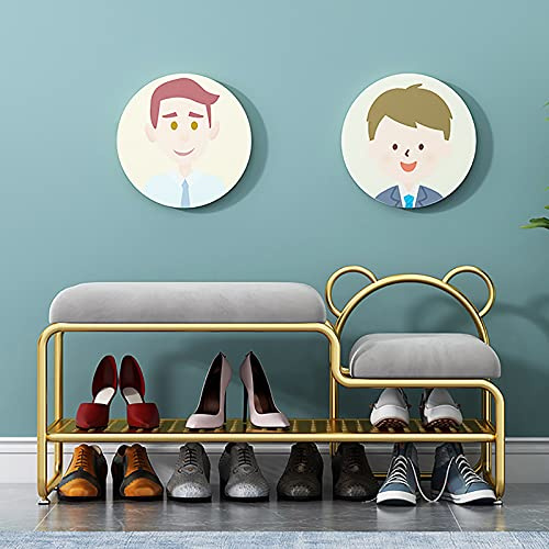 Schuhbank für den Eingangsbereich für Erwachsene und Kinder, Sitzbänke mit verdickter Samtpolsterung, modernes Schuhregal für den Flur, Schuhaufbewahrungs-Organizer (grau, 99 x 50 x 35,6 cm)