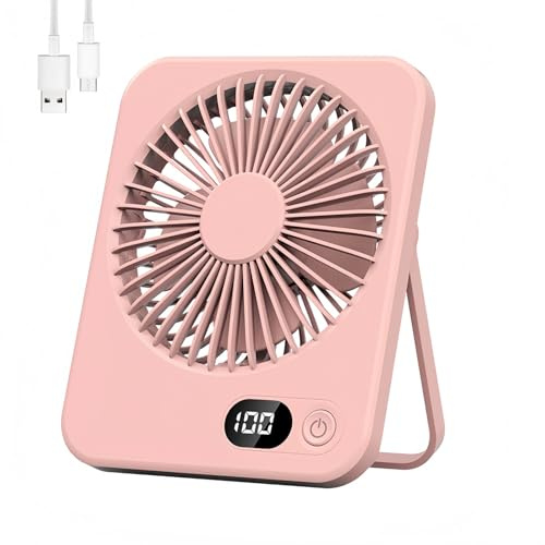 HenfuME Ventiladors Mesa,Ventiladores Recargable,Ventiladors PequeñO Silencioso,Ventiladores Portatil Usb,Ventiladors Camping,Abanico PequeñO De Ventilador Portatil 5 Velocidades