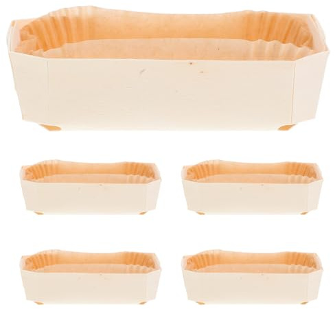 Homoyoyo 10Er-Pack Backform Mit Papiereinlage Holzbackform Holzkiste Papiertablett Holzpaletten Mondkuchen Antihaftbeschichtete Kastenformen Rechteckige Brotform Mit Einlage Für Die Mikrowelle