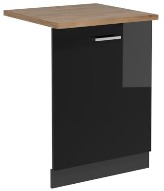 Vicco Pannello frontale della lavastoviglie R-Line, Nero lucido, 60 cm, PL Rovere